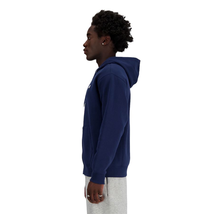 Stacked logo french terry full zip hoodie felpa con zip da uomo New Balance | MJ41501NNY
